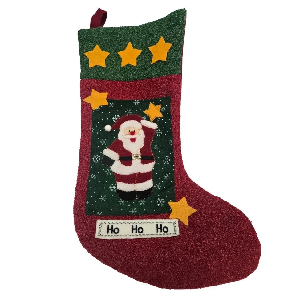 Two Dan Dee Collectors Choice 3D Santa Claus/Snowman Christmas Stockings Vintage